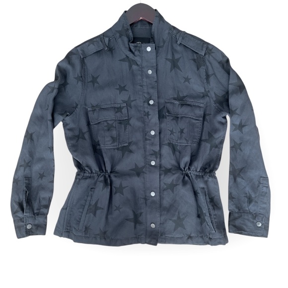 Rails Trey Utility Jacket Charcoal Oversized Stars Print Size Small Lightweight - Picture 3 of 10